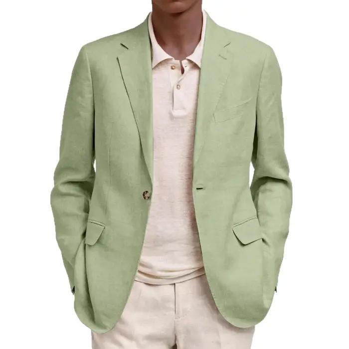 Blazer décontracté pour homme de style européen et américain à manches longues avec col à revers et