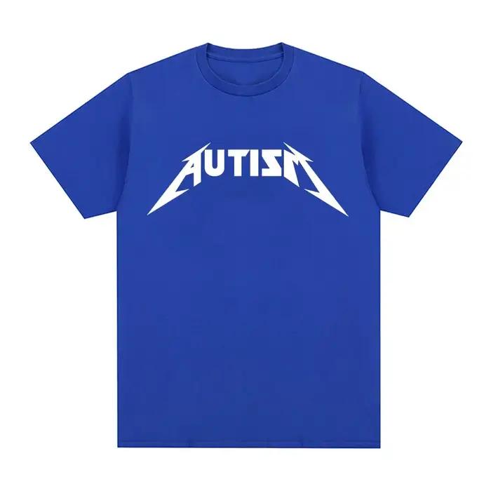 Autisme métal Rock Meme T-shirt hommes femmes mode Hip Hop manches courtes surdimensionné T-shirts é