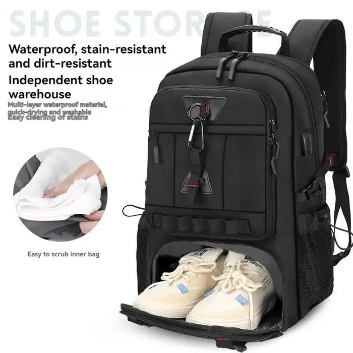 Sac à dos de voyage extensible pour ordinateur portable de grande capacité 60L, grand sac à dos d'af
