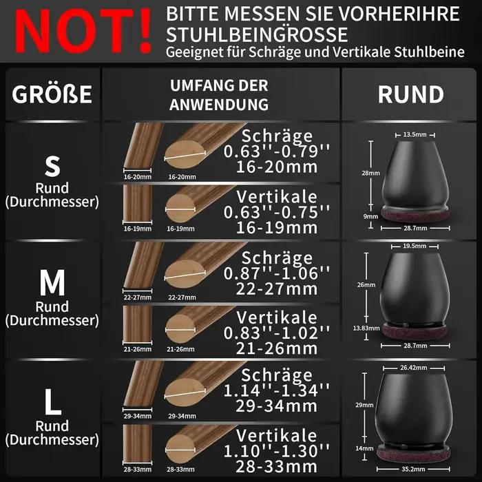 Protecteurs de pieds de chaise, 8 pièces, couvre-pieds diagonale gris avec coussinets en feutre épai