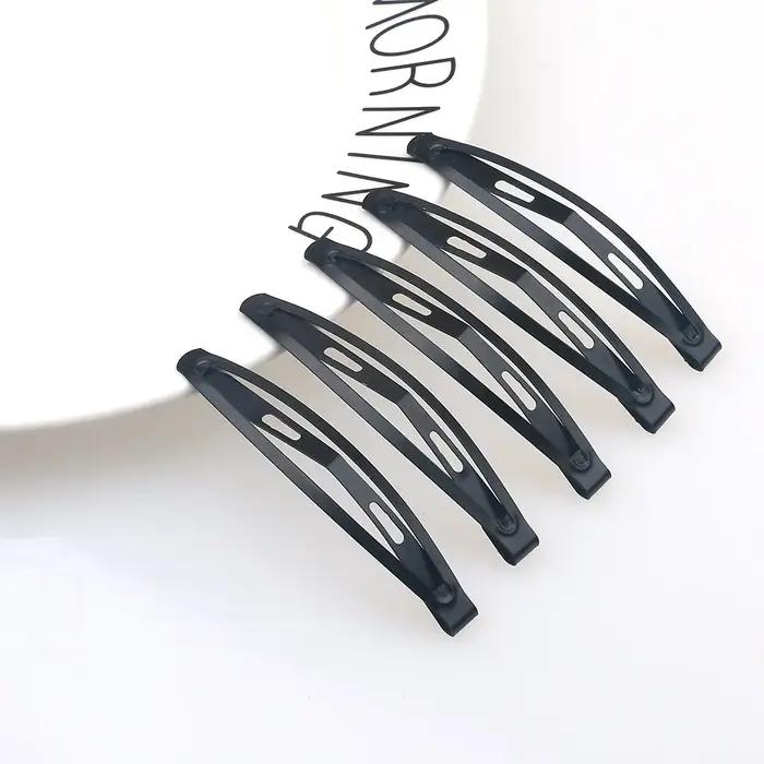 12 pinces à cheveux en métal noir de grande taille, 2,36 pouces de long, pinces à cheveux antidérapa