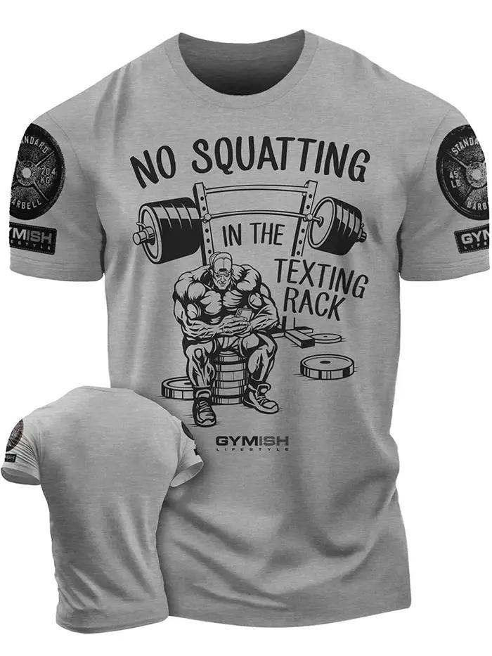 T-shirt col rond pour hommes, confortable et respirant, avec lettres imprimées, pour entraînement mu