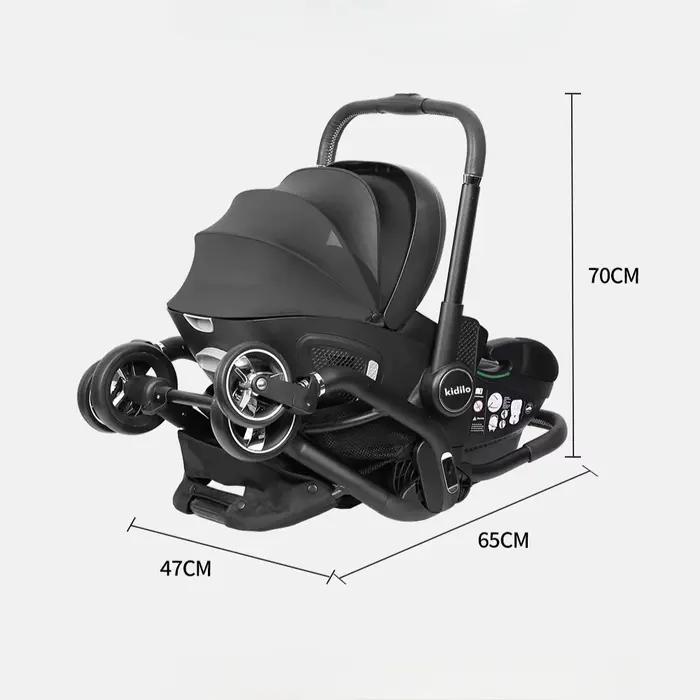 Poussette 3en1 Nouveau-Né Convertible Siège Auto Multifonctionnelle Direction Bidirectionnelle Occasions Familiales Sécurité Confort Elégance Premium