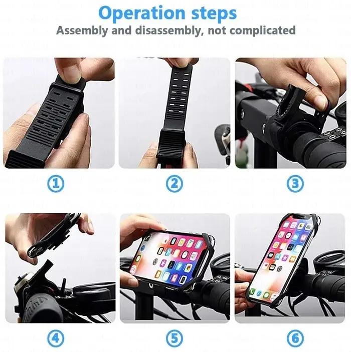 Support de téléphone portable pour vélo et moto compatible iPhone Samsung Xiaomi pour randonnées et voyages