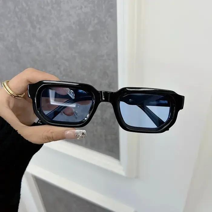 Luxueux Rectangle lunettes de soleil femmes hommes marque de mode concepteur décontracté lunettes de