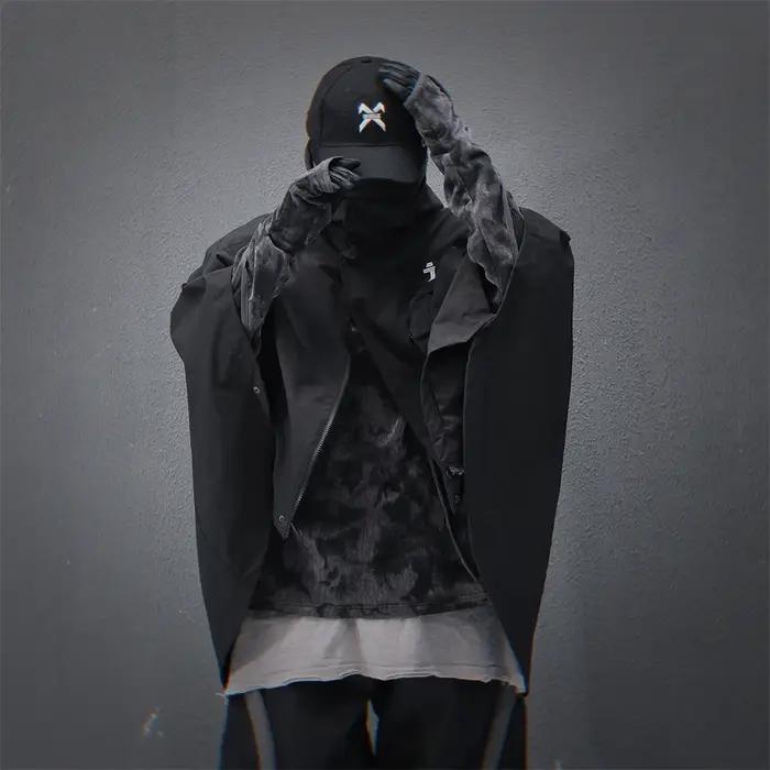 Techwear-Veste à Capuche Fonctionnelle pour Homme, Coupe-Vent Vintage, Streetwear, Hip Hop, Harajuku