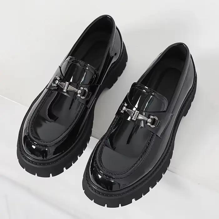Mocassins en métal de style britannique pour hommes, chaussures de mariage à l'offre elles optiques,