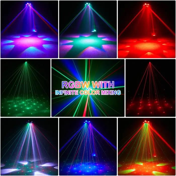 Leleght 200W RGBW 4 en 1 effet de lumière et effet étoilé contrôlé DMX512 activé par le son et maîtr