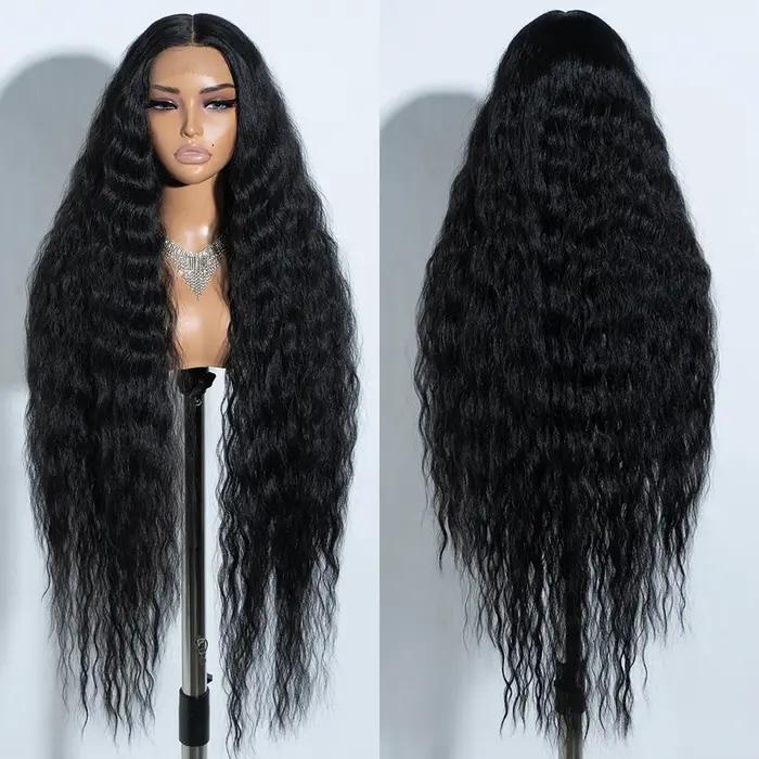 Perruques de Cosplay synthétiques en dentelle pour femmes noires cheveux longs bouclés 42 pouces Cos