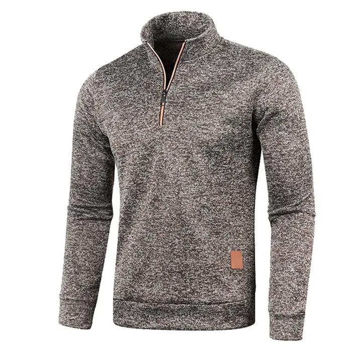Sweat-shirt à col roulé pour homme, demi-fermeture éclair, pull décontracté, printemps-automne, mant