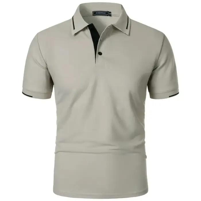 Polo à manches courtes pour hommes, boutons d'été, coupe classique, T-Shirts décontractés, pull surd