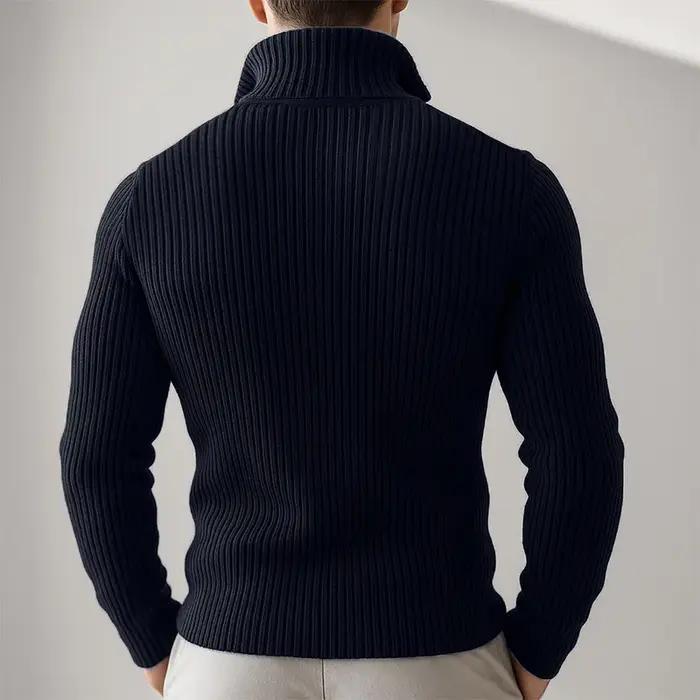Nouvelle veste zippée en tricot pour homme automne/hiver, pull décontracté ample et confortable à co