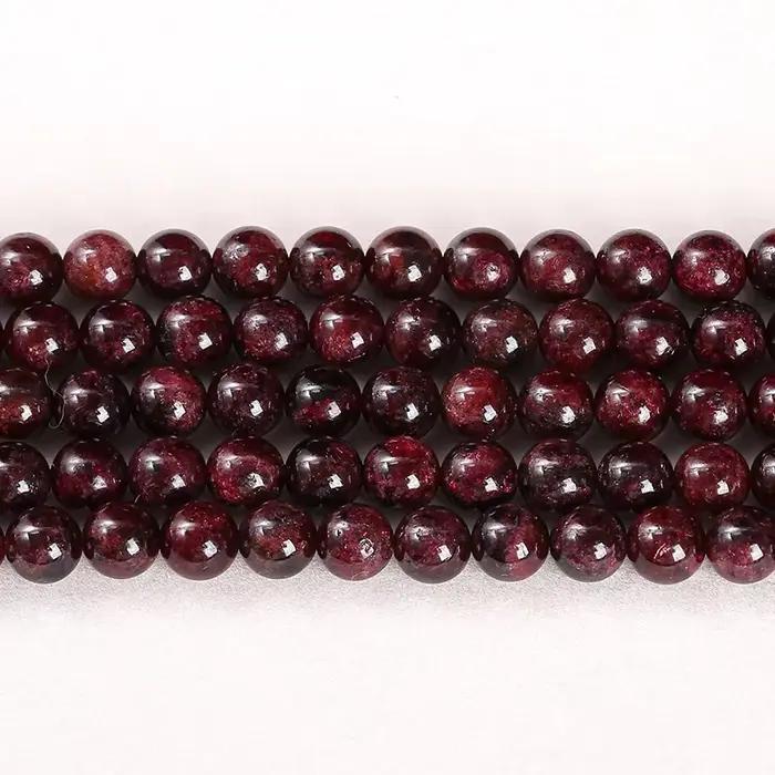 Perle de grenat rouge foncé en pierre naturelle 1A, entretoise ronde adt, taille de choix 4mm, 6mm,