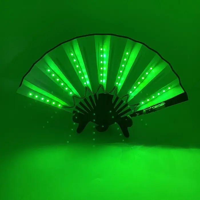 Éclairage de fête pour carnaval, ventilateur lumineux LED néon, ventilateur pliable lumineux, éventa
