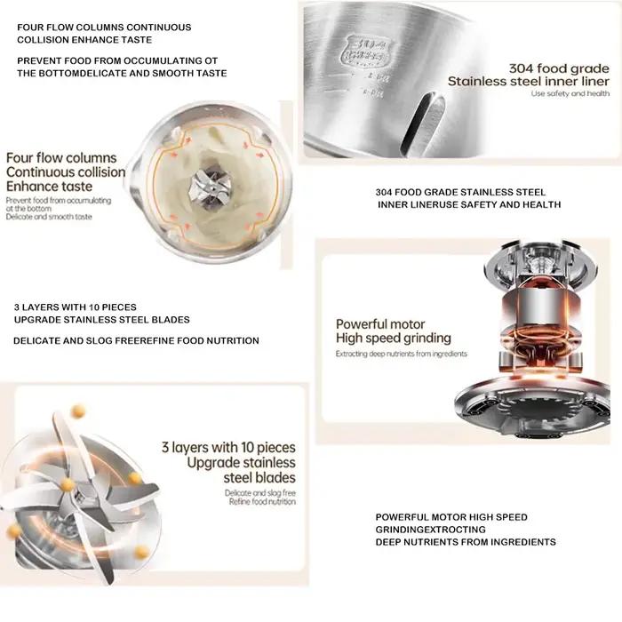 Machine électrique lait de soja 1000ml automatique - Mélangeur intelligent sans filtre pour bébé