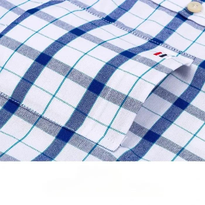 Chemise classique à manches courtes pour hommes, 7XL, 100% coton Oxford, chemise décontractée à rayu