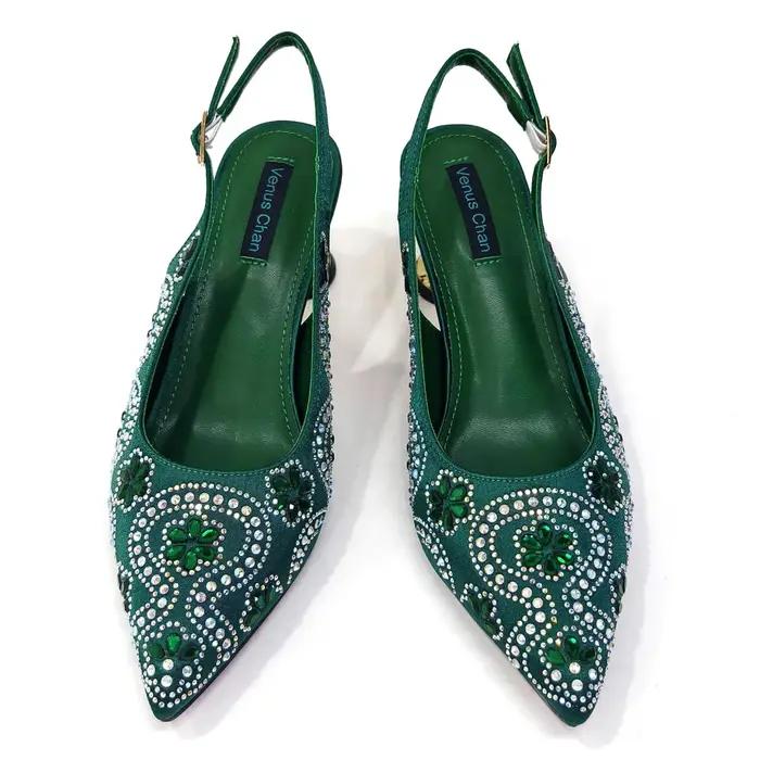 Ensemble de chaussures et sacs pour femmes italiennes, talons confortables avec biscuits pour la fêt