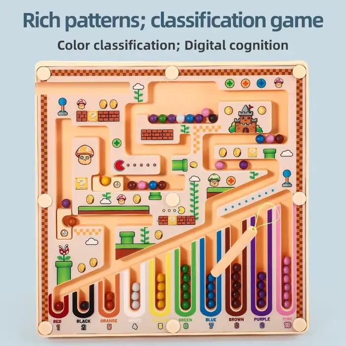Un labyrinthe magnétique, un jouet de puzzle avancé pour enfants, qui améliore la pensée mathématiqu