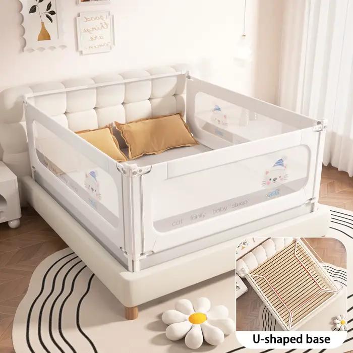 Barrière de sécurité pour lit bébé 3 côtés avec base en U pour une protection complète et facile à installer occasions de naissance et anniversaires pour enfant