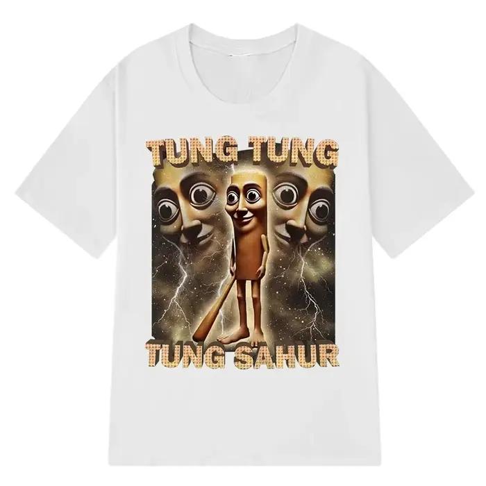 Tung Sahur graphique imprimé T-Shirt hommes été décontracté ample mode drôle col rond manches courte