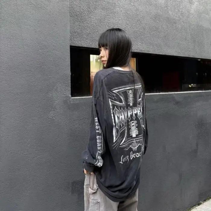 Yao mode Streetwear luxe Vintage ample Baggy haute rue Sport automne haute qualité coton à manches l