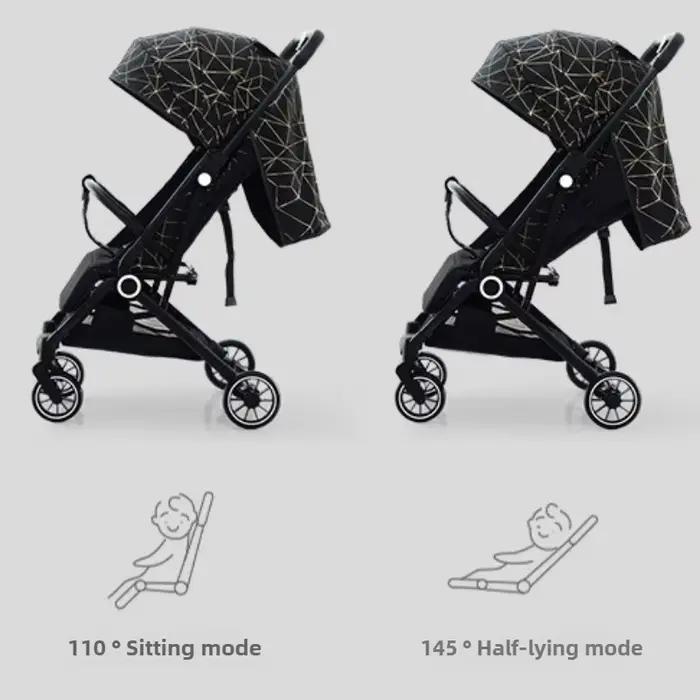 Poussette double pour bébé, poussette détachable à vue haute, pliable et légère, avec fonction assis