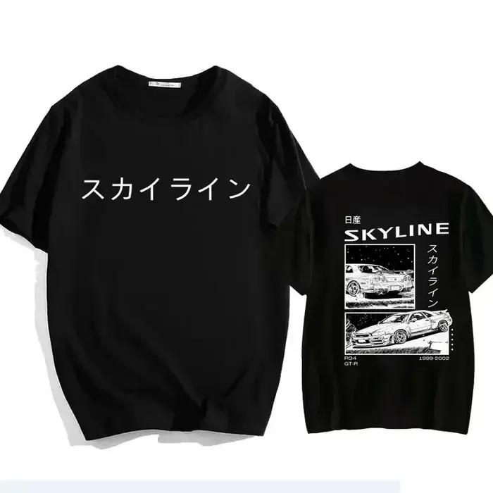 2024 mode coton T-Shirt dérive japon Anime AE86 Inifirst D été T-Shirt style décontracté R34 horizon