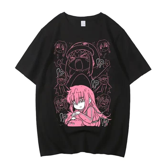 BOCCHI THE ROCK-T-shirt à Manches Courtes en Coton, Streetwear Décontracté de Haute Qualité, Unisexe