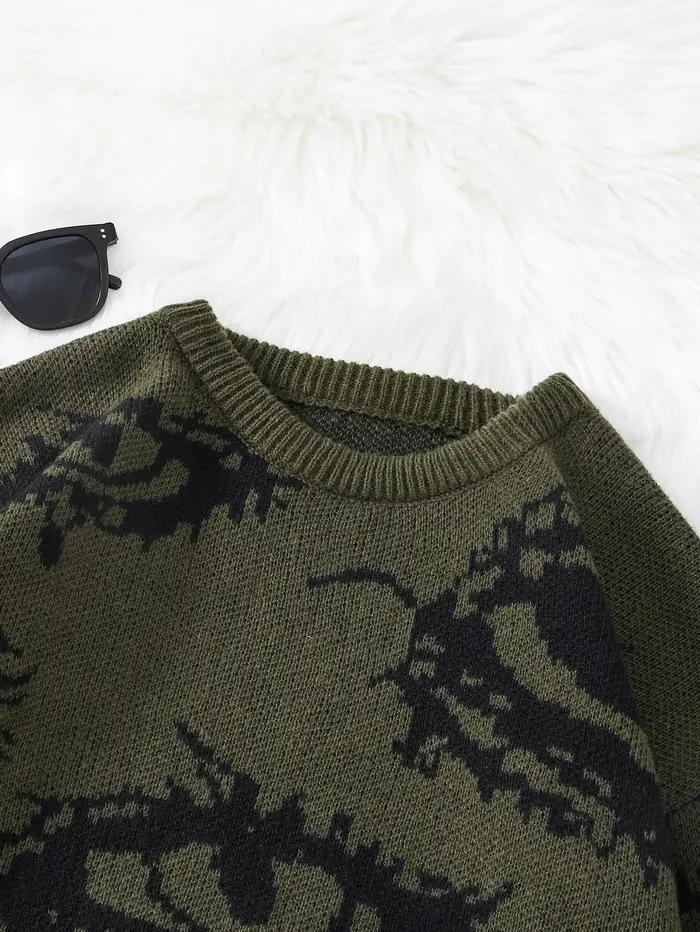 Nouveau populaire automne et hiver oeil abstrait motif Jacquard pull pull décontracté col rond trico