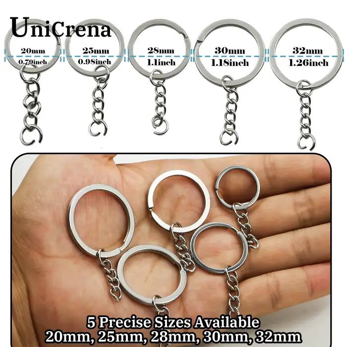 Unicrena Anneau à Bascule avec Chaîne Acier Inoxydable - Connecteur pour Porte-Clés, DIY Artisanat,