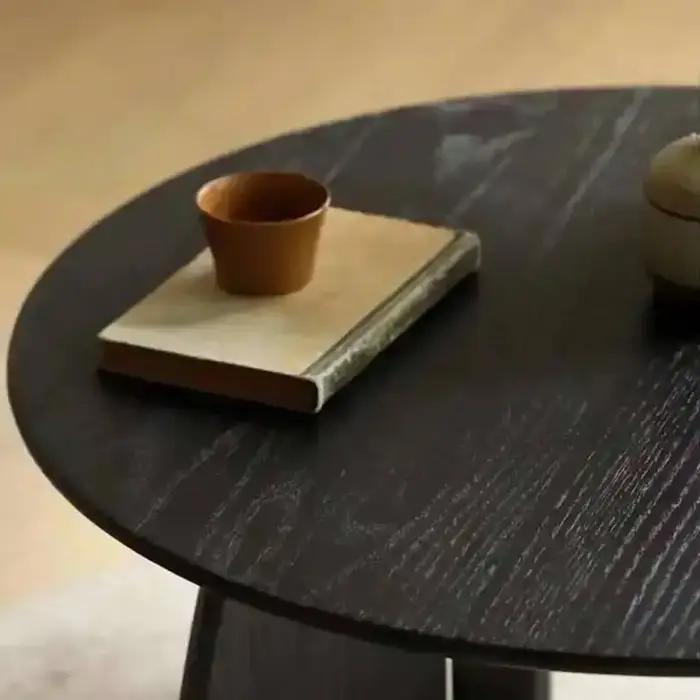 Table basse de chambre en bois noir, Table d'appoint Convertible réglable, esthétique industrielle,