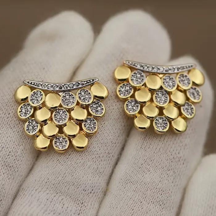 Boucles d'oreilles géométriques en cristal de luxe pour femmes, nouveau Design de vue, marque de mod