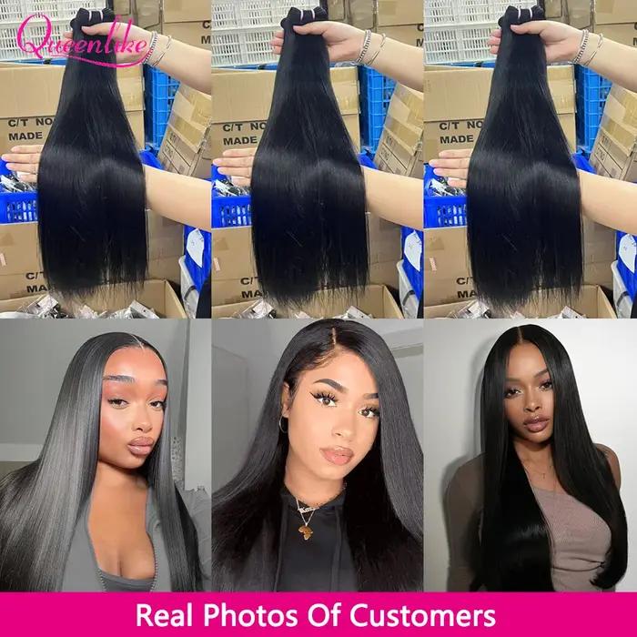 Mèches vietnamiennes lisses à Double tirage 15A, 24 pouces, 100% vrais cheveux humains, lots de 1/3
