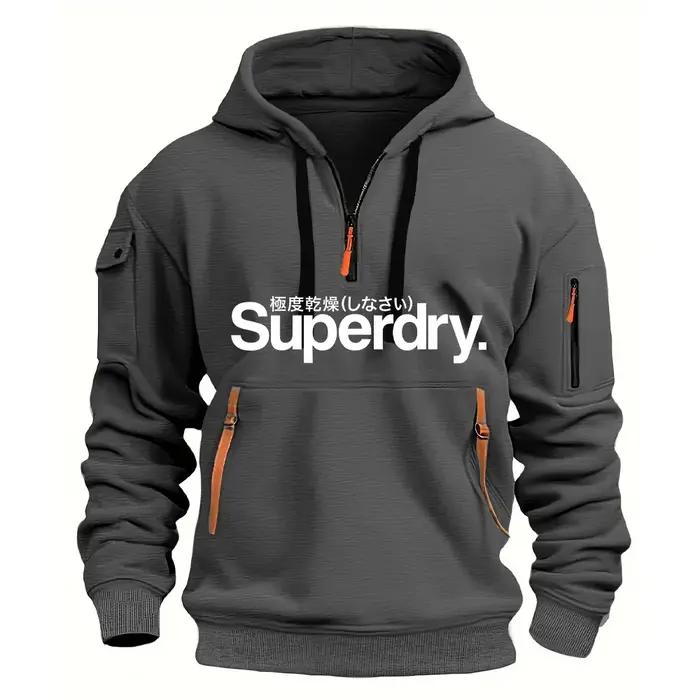 Sweat-shirt à capuche pour hommes, ample, à la mode, pour jogging en plein air et fitness, nouvelle