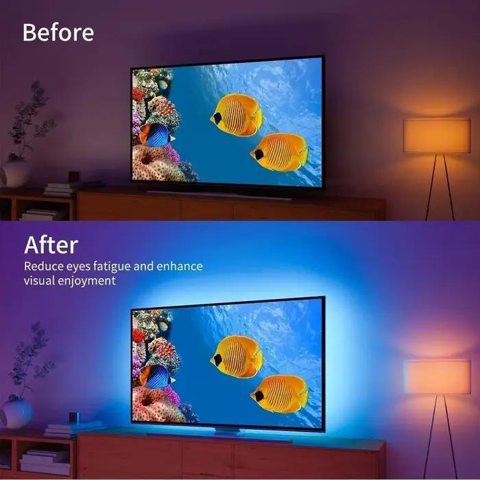 USB 5V LED lumières pour TV avec contrôle APP ruban Flexible RGB5050 30 LED s/m TV LED rétro-éclaira