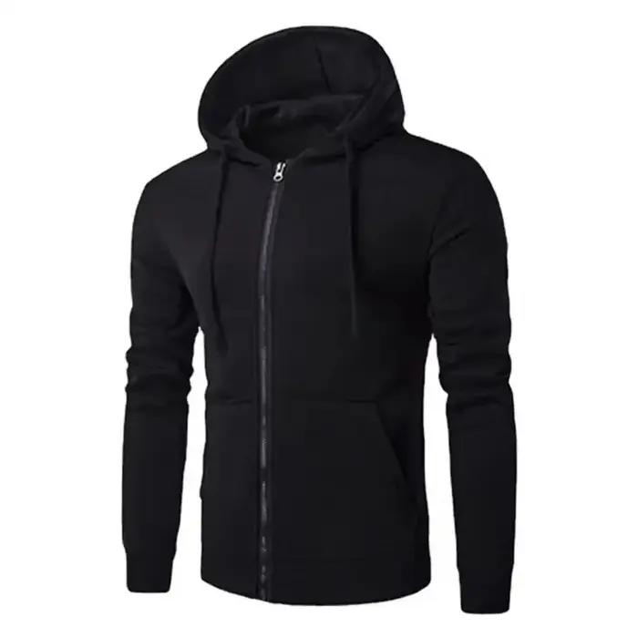 Sweat à capuche ample et décontracté en polaire pour hommes, à la mode, avec fermeture éclair, adapt