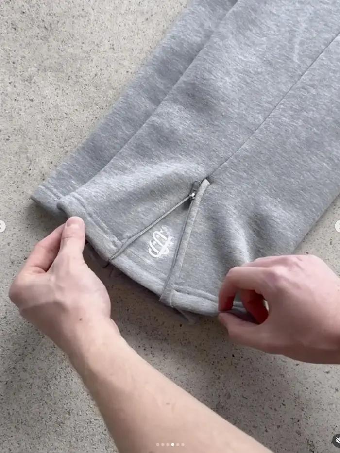 Nouveau pantalon Y2K personnalisé avec fermeture éclair sur les jambes, broderie, style hip-hop, jog