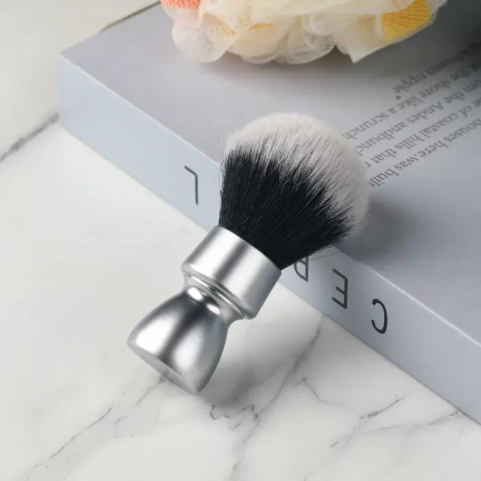 YAQI – brosse de rasage pour hommes, poils synthétiques, poignée en métal lourd, pour smoking, nœud