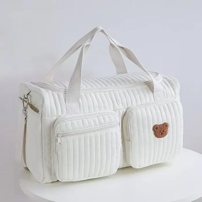 Sac de maman grande capacité bandoulière - Fourre-tout couches bébé coton shopping maternité