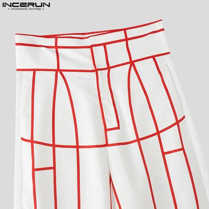 INCERUN hommes ensembles Patchwork revers sans manches gilets courts et pantalons à jambes larges de
