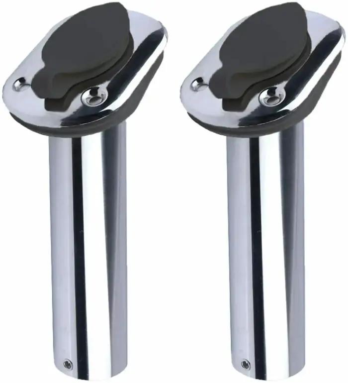 2 supports de canne à pêche pour bateau, montage encastré en acier inoxydable, dosette de canne à 30
