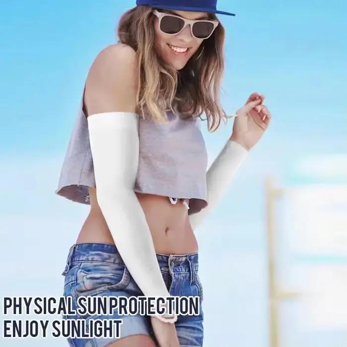 3 paires de manchons de bras unisexes en soie glacée pour la protection solaire d'été, activités de