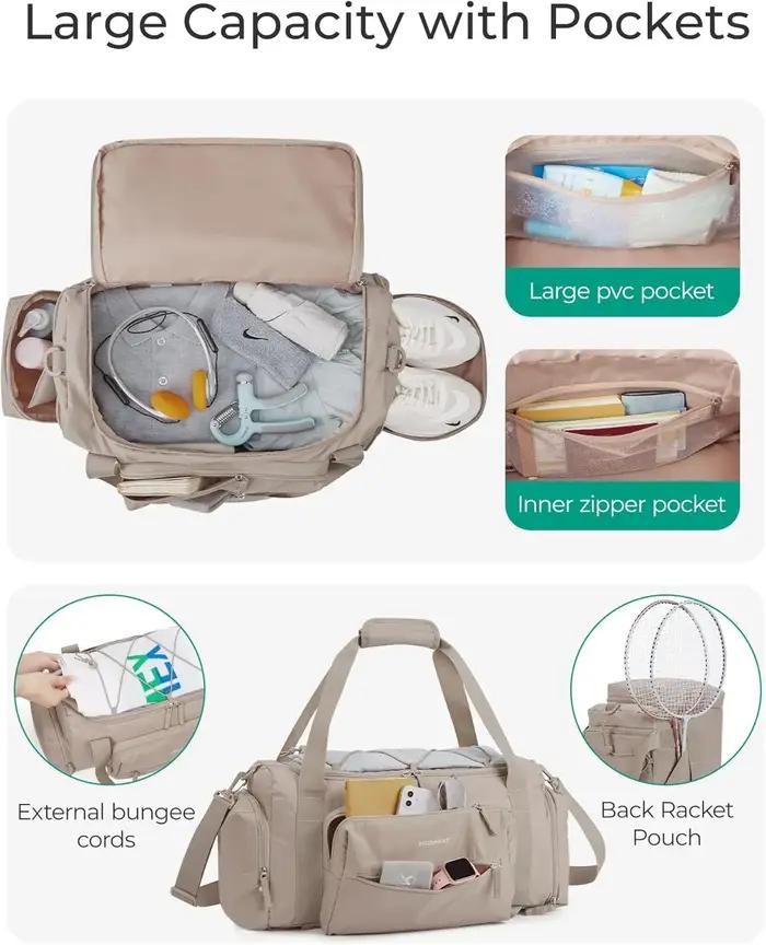 BAGSMART Sac de sport 4 en 1 pour femme et homme Sac de sport léger TSA avec compartiment à chaussur