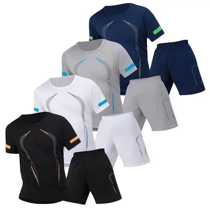 2 ensembles de taille européenne et américaine homme pantalon court à manches courtes costume homme