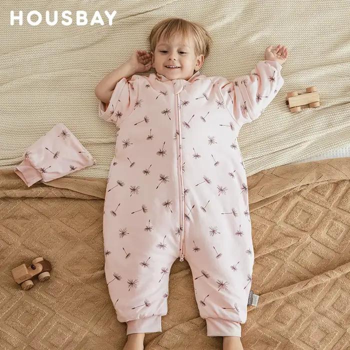 Sac de couchage pour enfants 1-4 ans, Protection du cou, coupe-vent chaud, 3 fermetures éclair, manc