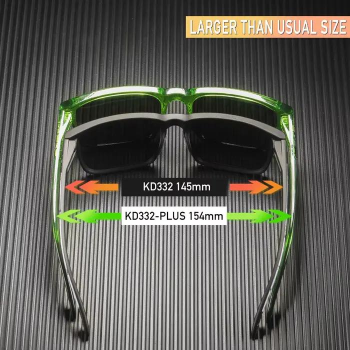 KDEAM grande taille lunettes de soleil de pêche hommes 64mm largeur plus grande taille lunettes de s