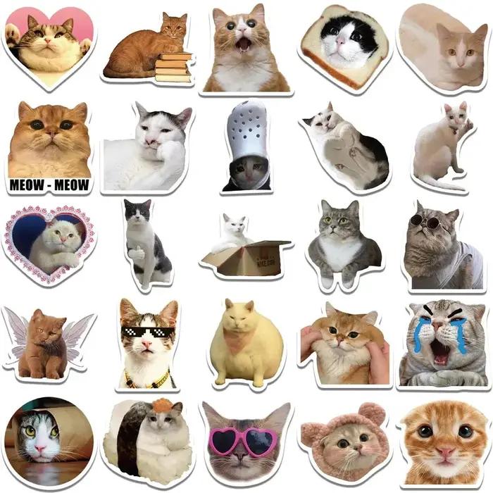 Autocollant esthétique en PVC Kawaii Love Cat pour enfants, décoration coréenne pour enfants, scrapb