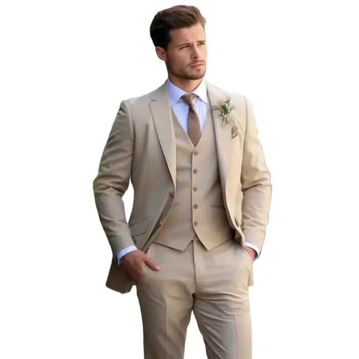 Costumes de Mariage de smoking 3 pièces pour hommes, vêtements de marié sur mesure, Costume formel à