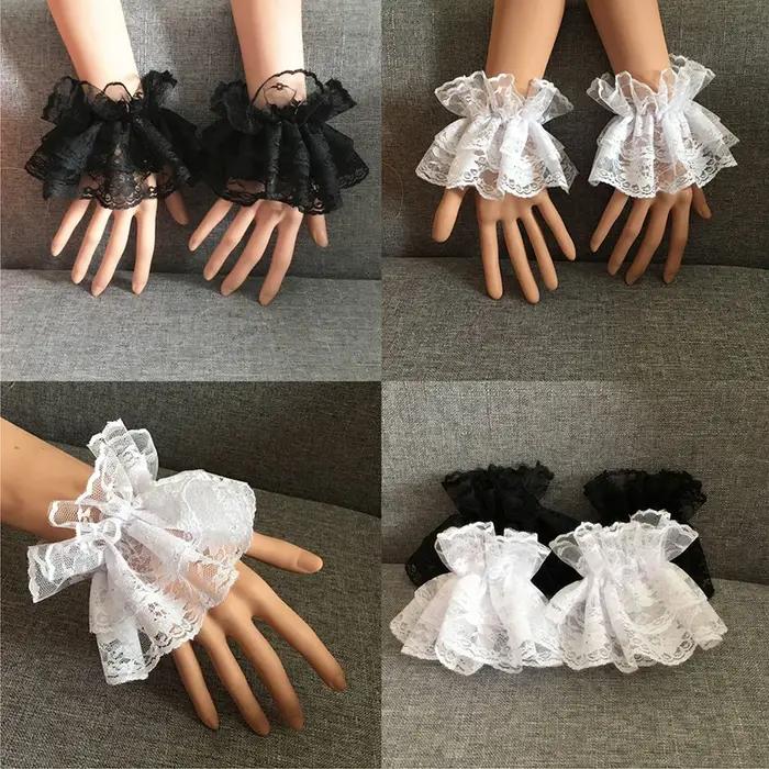 Lolita – gants à manches courtes pour la main, accessoires pour vêtements, manchettes de poignet, vo