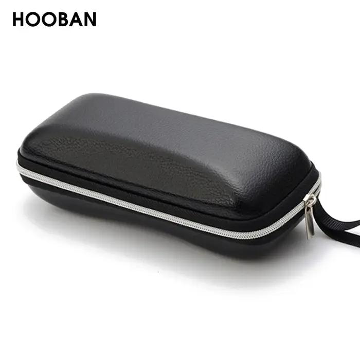 Étui de luxe pour lunettes de soleil à fermeture éclair EVA, boîte de protection en cuir PU noir de